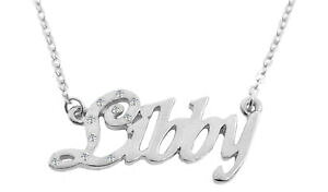 【送料無料】ジュエリー・アクセサリー リビーホワイトゴールドメッキネックレスユニークコミットメントアクセサリーlibby 18ct bianco oro placcatura collana con nomeaccessori impegno univoco