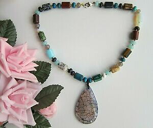 yzWG[EANZT[ }`J[AK^r[Yy_glbNXmulticolor agata amp; altri gem perline collana con ciondolo