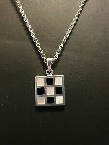 yzWG[EANZT[ p[y_gXNGA}U[Vo[X^[O`F[lbNXquadrato madreperla ciondolo 925 argento sterling catena collana donne ragazze