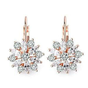 yzWG[EANZT[ zCgWR[YS[ht[y_gCOS[hS[horecchini pendenti fiore oro rosa zirconi bianchi 750er oro dorato 18k o3082s