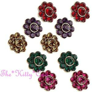 yzWG[EANZT[ XtXL[NX^JtuO[uCONVbNNX^[classic cluster a fiori colorati bling orecchini a lobo con cristalli swarovski