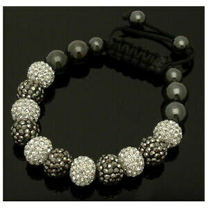 yzWG[EANZT[ NAzCgI[XgANX^w}^CgVow}^Cg}OlbguXbgclear white amp; ematite austriaco di cristallo shamballa braccialema