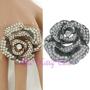 �y���������z�W���G���[�E�A�N�Z�T���[ �A�[�e�B�U���o�����B���e�[�W�t�����[�����O�X�����t�X�L�[�N���X�^��big artisan intagliati 3d rose fiore floreale vintage anello w cristalli swarovski