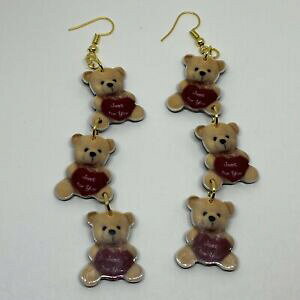 yzWG[EANZT[ \p{ZgvefBxAE\Wvi[uRXtjhfBFeBhso para voce triplo teddy bear urso resina planar brincos divertido h037 presente