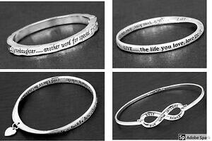 yzWG[EANZT[ Vo[bLWbp[uXbgbLNX}XACfA}}isilver plated bracciale in sentimento a cerniera, compleanno, natale, regalo, idee, mamma