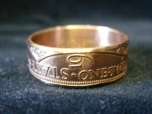 yzWG[EANZT[ nhChW[W[RCOTCYfatto a mano jersey coin anello 1937, taglia s us 12 14, r1028