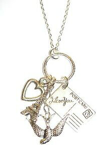 yzWG[EANZT[ GbtFX[n[glbNXpda parigi con amoretorre eiffel amore cartolina, rondine e collana cuore