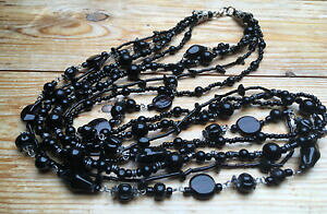 yzWG[EANZT[ veBubNr[YKXr[Y}`XgheNX`qbs[{zpretty nero collana di perlineperle di vetromulti strandtrama grossahippyboho