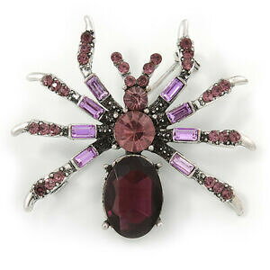 yzWG[EANZT[ Be[WCXpCAp[voCIbgNX^XpC_[u[`AeB[NVo[g[vintage inspired purple violet crystal spider brooch i