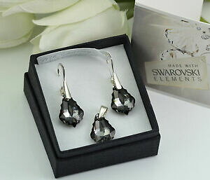 yzWG[EANZT[ XtXL[NX^obNVo[iCgVo[ZbgCO925 orecchini argentoset realizzato con cristalli swarovski 16mm barocconotte dargento