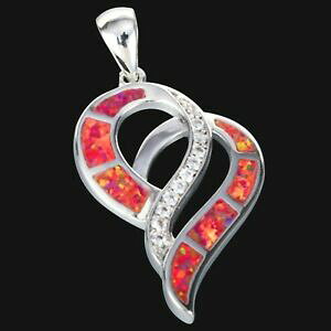yzWG[EANZT[ S[WXVo[bhIWIp[n[g_u`F[Vo[** uk ** splendida 925 argento rossoarancio opale di fuoco cuore doppia catena in argent