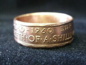 �y���������z�W���G���[�E�A�N�Z�T���[ �n���h���C�h�W���[�W�[�R�C�������O�T�C�Yhandmade jersey coin ring 1960, size v 12 us 11, r1424