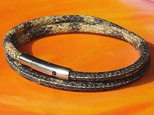 yzWG[EANZT[ CxCA[gx[WU[Xl[NXLvgXeXX`[uXbgdonna in pelle beige stampa pelle di serpente amp; bracciale in acciaio inossi