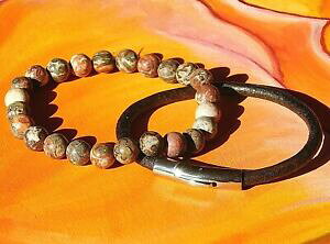 yzWG[EANZT[ WXp[U[ZbgIp_[gr[YYEBYuXbgda uomodonna 8mm gemstone bracciale con perline setleopardate jasper amp; in pelle