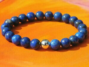 yzWG[EANZT[ YEBYWFXg[sXYVo[i`r[YuXbgda uomodonna 8mm gemstone amp; bracciale con perline dargentonaturale lapislazzuli