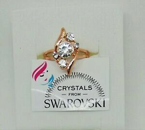 yzWG[EANZT[ O[YS[hfXtXL[NX^anello da donna o ragazza modello classico oro rosa pl e cristalli swarovski