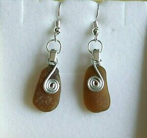 �y���������z�W���G���[�E�A�N�Z�T���[ �{�b�N�X���C�g�u���E�����C���[���b�v�R�[�j�b�V���V�[�O���X�C�������Omarrone chiarofilo avvolto cornish mare orecchini di vetro in confezione regalo 46 cm di