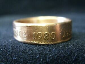 yzWG[EANZT[ nhChW[W[RCOTCYhandmade jersey coin ring 1980, size p us 7 34, r448