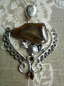 yzWG[EANZT[ u[fUC{ciAK^y_g`F[CMXlovely design botswana agata ciondolo, catena inclusi il venditore regno unito