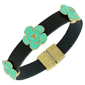yzWG[EANZT[ t@bVubNU[[Ot[fUCJtbvAEhuXbgmoda lega nero pelle fiori disegno floreale polsino braccialetto avvolgente