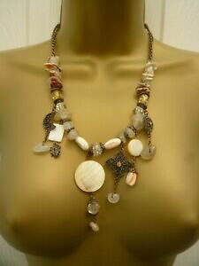 【送料無料】ジュエリー・アクセサリー ボホウィッカベージュシルバームーンスタービーペンダントビーズネックレスジュエリーboho wicca beige silver moon star ape ciondolo collana di perline bigiotteria