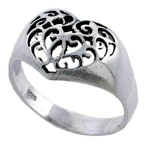 yzWG[EANZT[ X^[OVo[n[gOargento sterling filigrana cuore anello