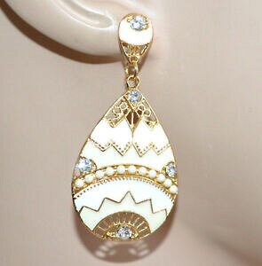 yzWG[EANZT[ COy_gS[hS[hzCgCXg[KXr[YCOorecchini pendenti donna oro dorati bianchi strass perline smaltati earrings g16
