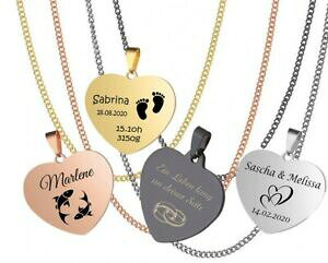 yzWG[EANZT[ n[gg[[XeXhbO^O`F[?id cuore rimorchio incisione a scelta catena dog tag in acciaio inox in 4 colori nuovo ?