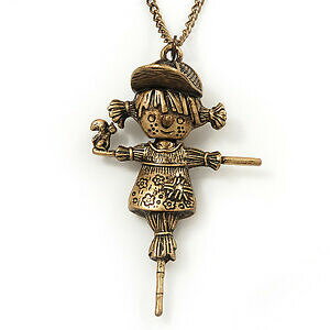 �y���������z�W���G���[�E�A�N�Z�T���[ �u�����Y���^���l�b�N���X�y���_���gbronze metal spaventapasseri collana con pendente 70cm lunghezza estensione 6cm