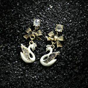 【送料無料】ジュエリー・アクセサリー イヤリングボウバタフライエナメルホワイトスワンミミオリジナルorecchini fiocco farfalla smalto cigno bianco mimi originale regalo ee 4