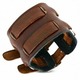 【送料無料】ジュエリー・アクセサリー ブレスレットエンクワールマロンヴェリブルアダブルブークルドセインチュアbracelet en cuir marron veritable a double boucle de ceinture