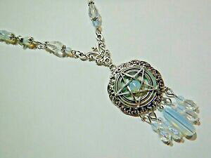 yzWG[EANZT[ y^OIp[r[YEBbJy_gSVbNlbNXpentagramma amp; opalite perline wiccan ciondolo collana strega gotico amuleto 6c