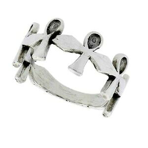 �y���������z�W���G���[�E�A�N�Z�T���[ �V���o�[�X�^�[�����O�G�W�v�g�N���X�A���N�����O�����Nargento sterling egiziano croce ankh collegamento anello