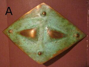 �y���������z�W���G���[�E�A�N�Z�T���[ ���j�[�N�A�[�gfermagli, ottone, verde patinata, arte artigianale prodotta unici