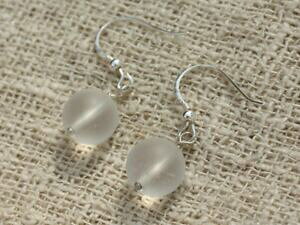 yzWG[EANZT[ u[NhIA[WFgNX^NH[c}bgboucles doreilles argent 925 cristal quartz mat 10mm