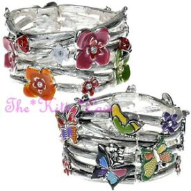 【送料無料】ジュエリー・アクセサリー テクスチャクリスタルエナメルストレッチinsolito testurizzati 3d cristallo smalto farfalle fiore floreale elasticizzato