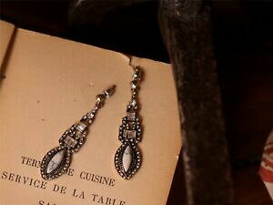 �y���������z�W���G���[�E�A�N�Z�T���[ �^�[�R�C�Y�z���C�g���C���X�g�[���h���b�v�C�������O�A�[���f�R���B���e�[�Worecchini a perno dorato bianco turchese strass goccia art deco vintage x10