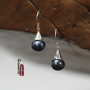 yzWG[EANZT[ obNO[ubNVo[}bVuCOp[orecchini perle da coltivazione barocco grigio nero argento massive 925 tz2 b29