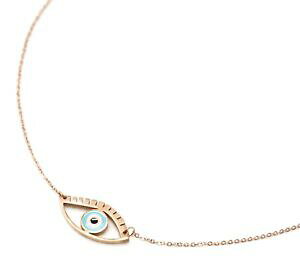 yzWG[EANZT[ RA[t@CVF[kyfeBtIGCR^[AVG[YGcc2914e collier fine chaine pendentif oeil contour acier or rose et email t