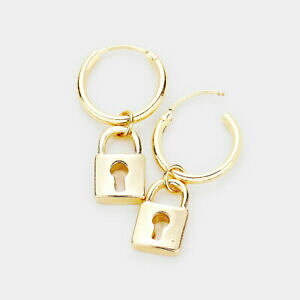 yzWG[EANZT[ S[htBhL[bNCO^t[vbNXueBbNinsolito eccentrico 14kt gold filled serratura chiave orecchini cerchi in metallo da rocc