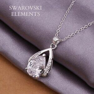 yzWG[EANZT[ RA[yfeBtO[eh[AWgXtXL[RgXyAgbNXcollier pendentif goutte deau argent 925 swarovskiR elements transparent l