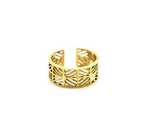 yzWG[EANZT[ oOOuAxbN`[tt_~GAWAVGhbg714f bague reglable avec motif damier ajoure acier dore