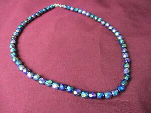 yzWG[EANZT[ KXBe[WlbNXcollana vintage a forma di in vetro iridescente lungo 16