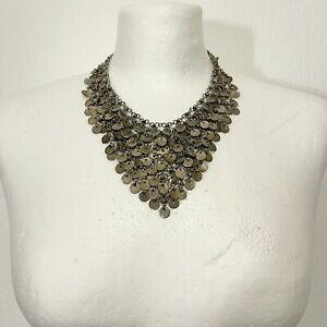 yzWG[EANZT[ ibpl^Vo[g[Be[WlbNXcollana vintage con nappa moneta dichiarazione dargento tono