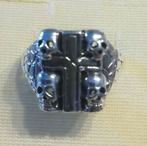 yzWG[EANZT[ eNX`\bhX^[OVo[NXXJSVbNOp[tFNgtrama grossa solid 925 sterling silver cross amp; teschio anello gotico regalo perfe