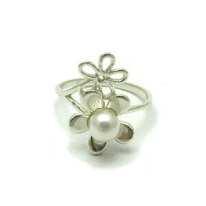 yzWG[EANZT[ X^[OVo[Ot[\bhp[sterling silver ring flower solid 925 with 6mm pearl r000625