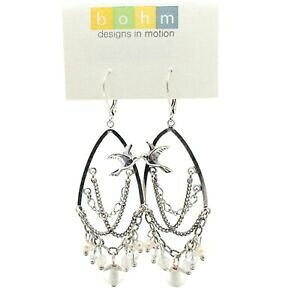 【送料無料】ジュエリー・アクセサリー ボームイヤリングスツバメバードシルバークリスタルホワイトパールスワロフスキーラベルbohm orecchini sweetheart rondine bird argento cristallo bianco perla swarovsk