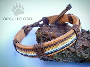 yzWG[EANZT[ pZIOI\xAvChNGqXfBtFeXfB_AeTipulsera orgullo oso bear pride cuero hilos adaptable diferentes medida artesana