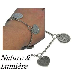 �y���������z�W���G���[�E�A�N�Z�T���[ �l�C�`���[���~�G�[���u���X���b�g�A�u�����P�X�v���P�A�[�W�F���g�N�[���r�W���[nature amp; lumiere bracelet a breloques plaque argent coeur bijou