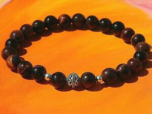 yzWG[EANZT[ Vo[bh^CK[ACr[YYuXbgda uomodonna fatto a mano 8mm gemstone amp; bracciale con perline dargentorosso occhio di tigre